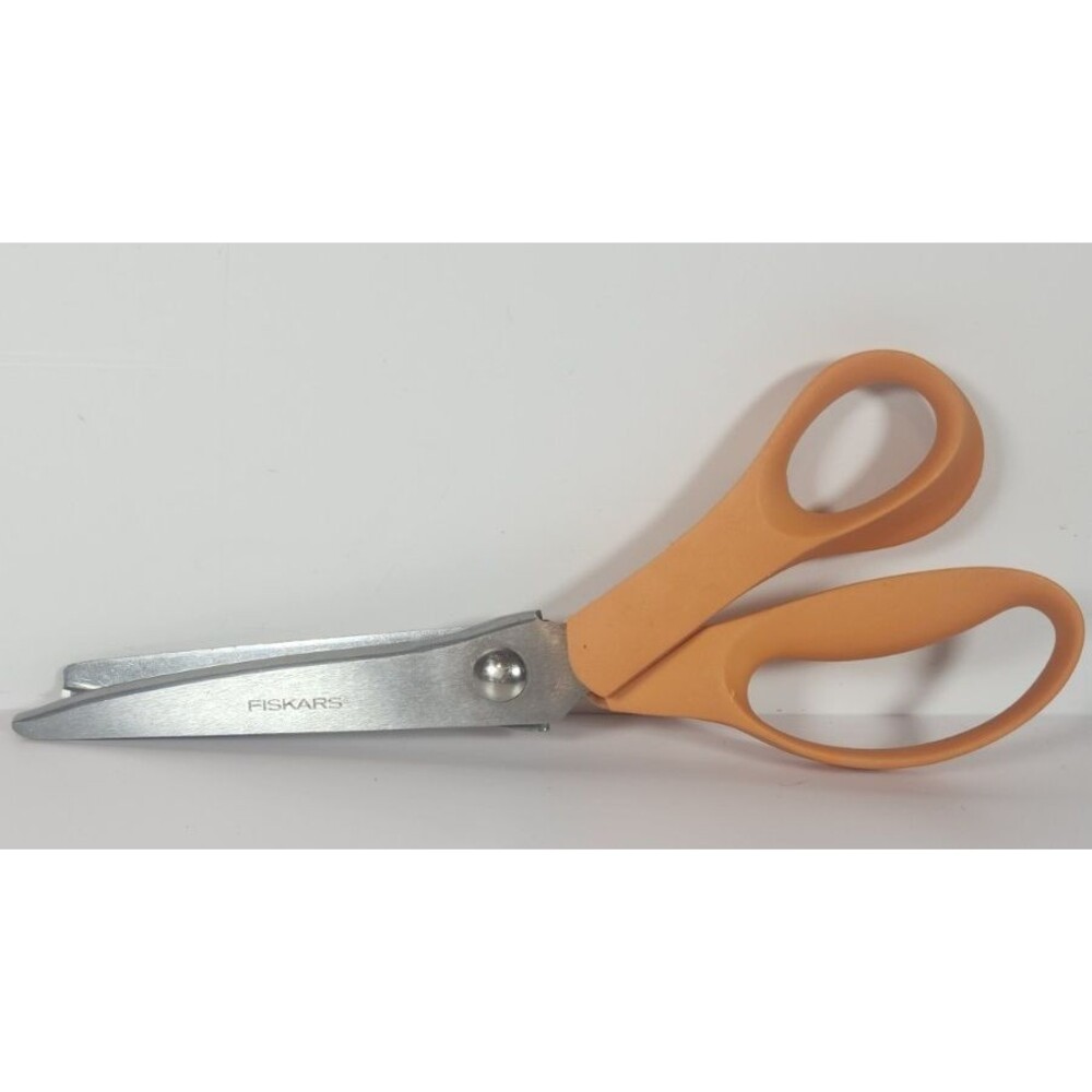 Fiskars Pinking Shears Scissors Orange Handle Zig Zag Cut 9" Crafts Fabrics USA